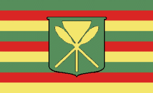 The Kanaka Maoli—or "native Hawaiian"—flag.